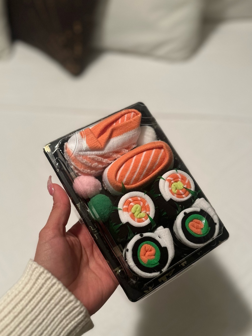 Cute Sushi Sock Set - Orange, Green, White